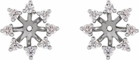14K White Gold 6 mm ID 1/2 CTW Natural Diamond Earring Jackets
