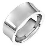 14K X1 White 8 mm Concave Comfort Fit Band Size 5.5