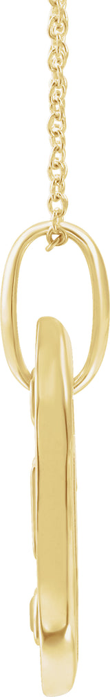 14K Yellow Gold .05 CT Natural Diamond Initial P 16-18" Necklace