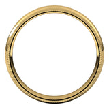 14K Yellow 4 mm Double Milgrain Half Round Comfort Fit Band Size 10