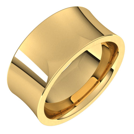 10K Yellow 9 mm Comfort-Fit Concave Band Size 7.5