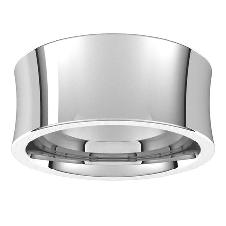 14K White 9 mm Comfort-Fit Concave Band Size 7