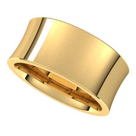 10K Yellow Gold 9 mm Comfort-Fit Concave Band Size 7.5
