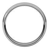 10K White 6 mm Double Milgrain Half Round Comfort Fit Band