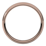 14K Rose 6 mm Double Milgrain Half Round Comfort Fit Band Size 9.5