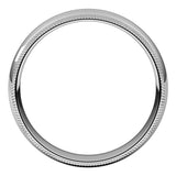 Sterling Silver 5 mm Double Milgrain Half Round Comfort Fit Band Size 12