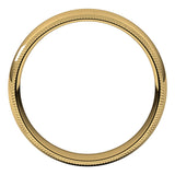 14K Yellow 5 mm Double Milgrain Half Round Comfort Fit Band Size 10