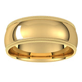 10K Yellow 7 mm Double Milgrain Half Round Comfort Fit Band