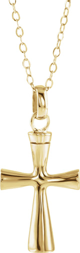 10K Yellow Gold Cross Ash Holder Pendant
