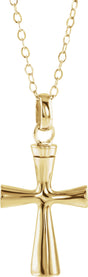 10K Yellow Gold Cross Ash Holder Pendant