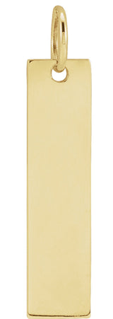 14K Yellow Gold 20x5 mm Engravable Bar Charm/Pendant