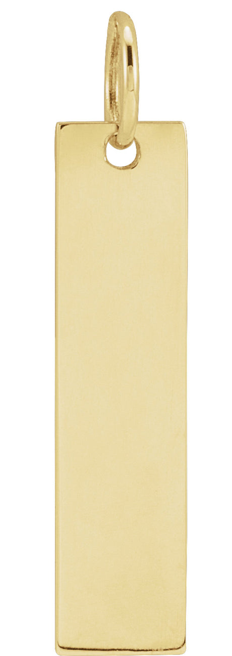 14K Yellow Gold 20x5 mm Engravable Bar Charm/Pendant