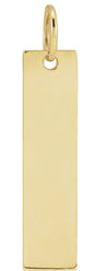 14K Yellow Gold 20x5 mm Engravable Bar Charm/Pendant