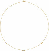 14K Yellow 1/5 CTW Natural Diamond 3-Station 18" Necklace