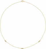 14K Yellow Gold 1/5 CTW Natural Diamond 3-Station 16" Necklace