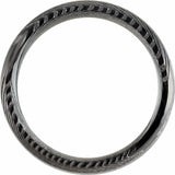Black Damascus Steel 8 mm Beveled-Edge Comfort-Fit Flat Band