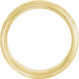 10K Yellow Gold 7 mm Milgrain Edge Comfort-Fit Half Round Band Size 7