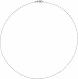 14K White Gold 1 mm Diamond-Cut Bead 16" Chain