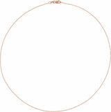 14K Rose 1 mm Diamond-Cut Bead 20" Chain