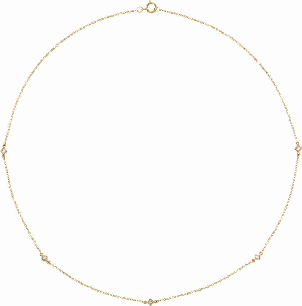 14K Yellow Gold 1/4 CTW Natural Diamond 5-Station 18" Necklace