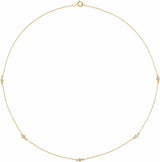 14K Yellow Gold 1/4 CTW Natural Diamond 5-Station 18" Necklace
