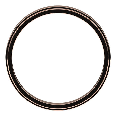 14K Rose Gold 2.5 mm Stepped-Edge Flat Band Size 4