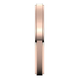 14K Rose Gold 2.5 mm Stepped-Edge Flat Band Size 4