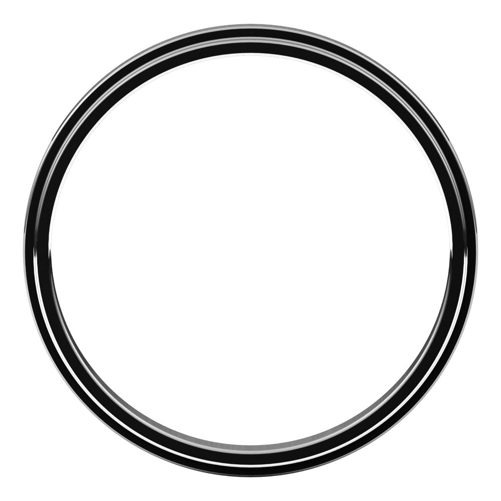 14K White 2 mm Stepped-Edge Flat Band Size 6