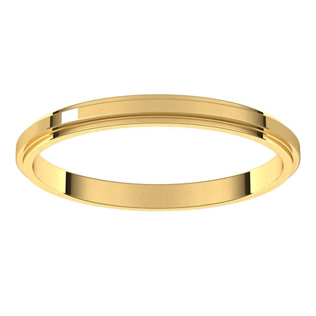 14K Yellow 2 mm Stepped-Edge Flat Band Size 6.5