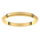 18K Yellow 2 mm Flat Edge Band Size 6