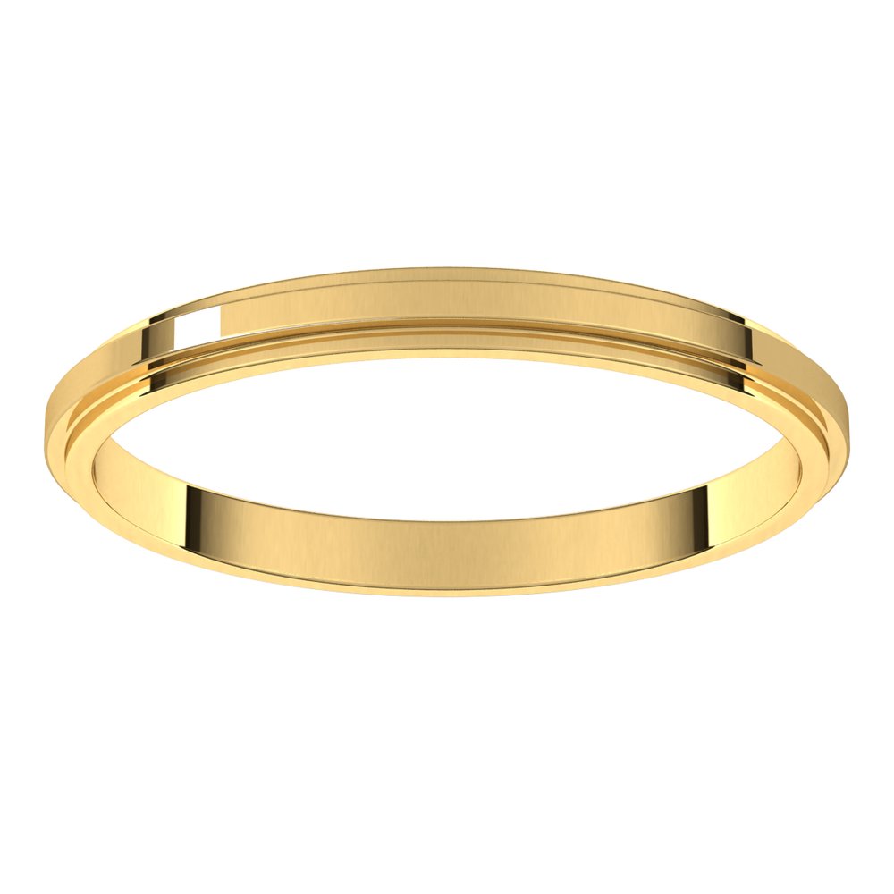 14K Yellow 2 mm Flat Edge Band