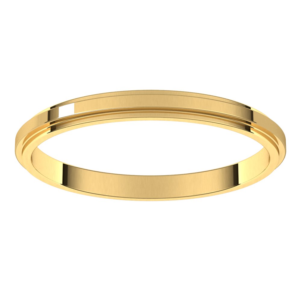 10K Yellow Gold 2 mm Stepped-Edge Flat Band Size 6