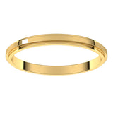 10K Yellow Gold 2 mm Stepped-Edge Flat Band Size 6