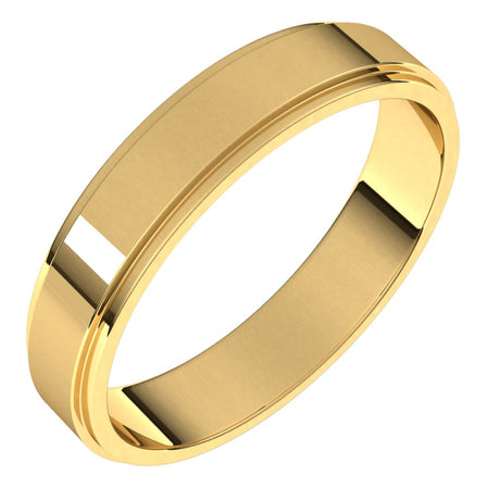 14K Yellow 4 mm Flat Edge Band Size 7