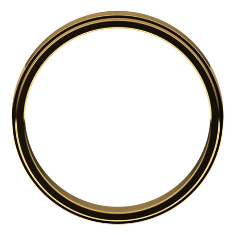 14K Yellow 4 mm Flat Edge Band