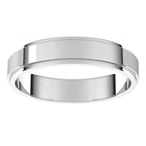 14K White 4 mm Flat Edge Band