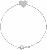 Sterling Silver Engravable Heart 7-8" Bracelet