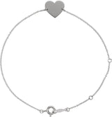 Sterling Silver Engravable Heart 7-8" Bracelet