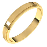 14K Yellow 3 mm Flat Edge Band Size 8