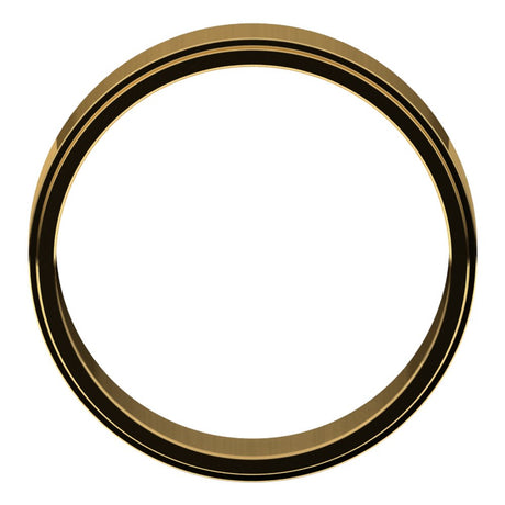 18K Yellow 6 mm Flat Edge Band