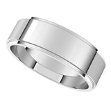 14K X1 White 6 mm Flat Edge Band Size 7.5