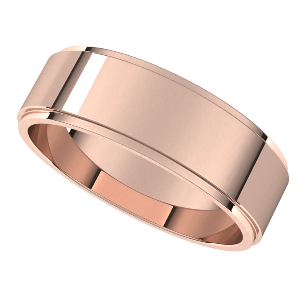 10K Rose 6 mm Flat Edge Band Size 9