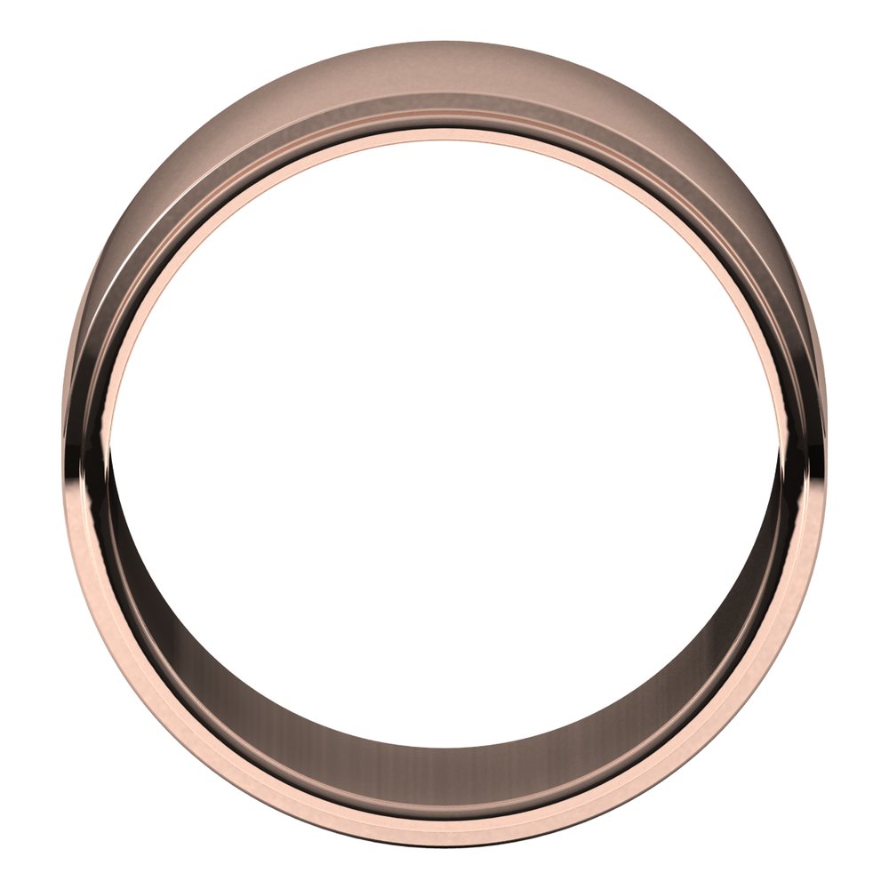 14K Rose Gold 11 mm Stepped-Edge Flat Band Size 5
