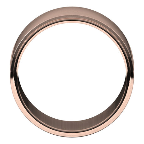 14K Rose Gold 11 mm Stepped-Edge Flat Band Size 5