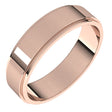 14K Rose 5 mm Flat Edge Band Size 6.5