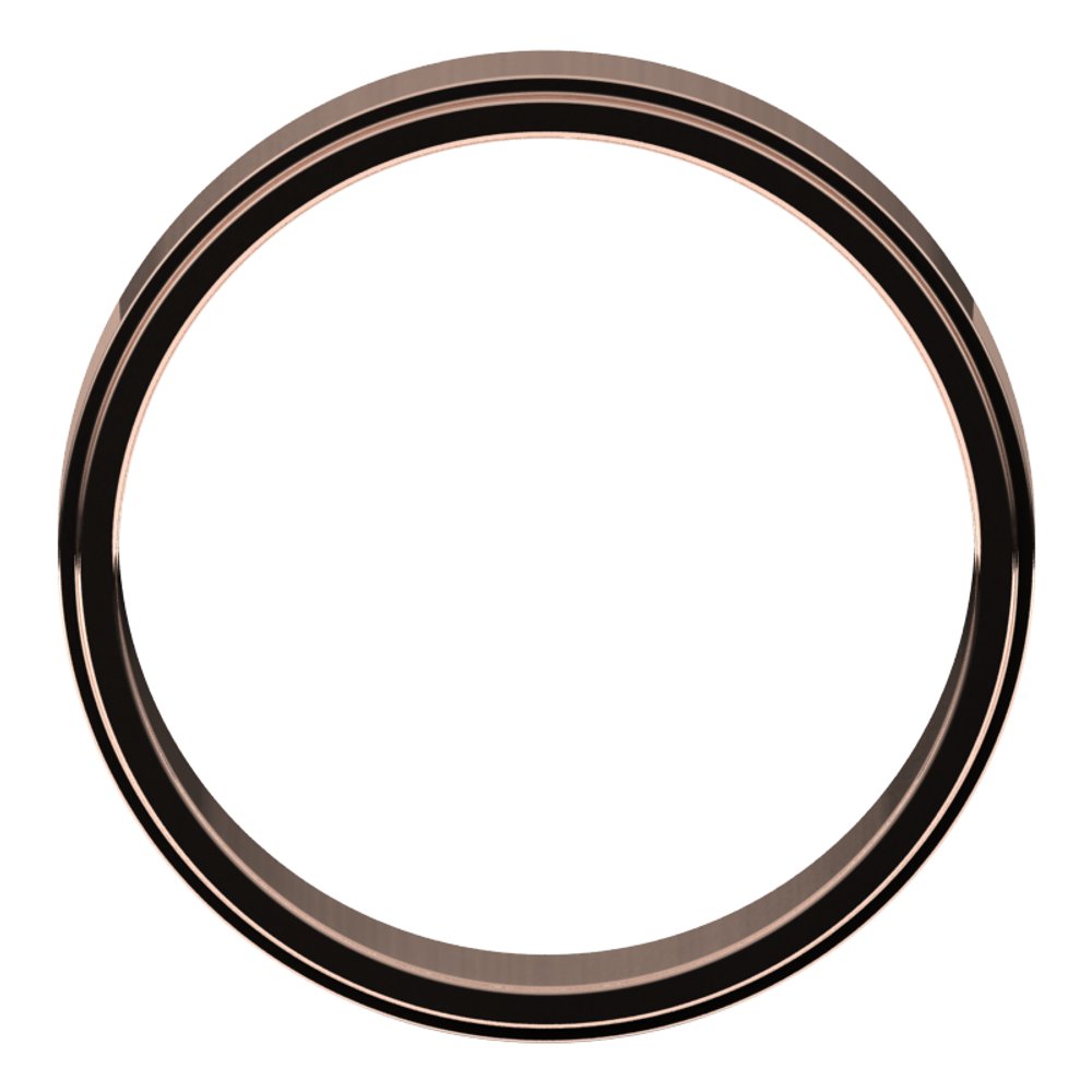 14K Rose 5 mm Flat Edge Band