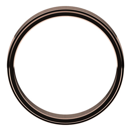 14K Rose 5 mm Flat Edge Band