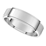 10K White 5 mm Flat Edge Band