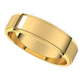 18K Yellow 5 mm Flat Edge Band Size 10.5
