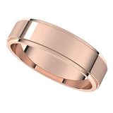 14K Rose 5 mm Flat Edge Band